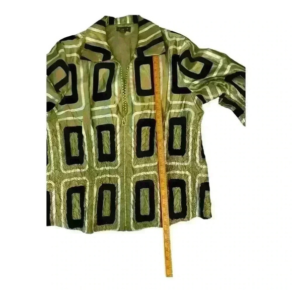 Jerry T Women's XL Geometric Print Zip Jacket Multicolor - Picture 4 of 6
